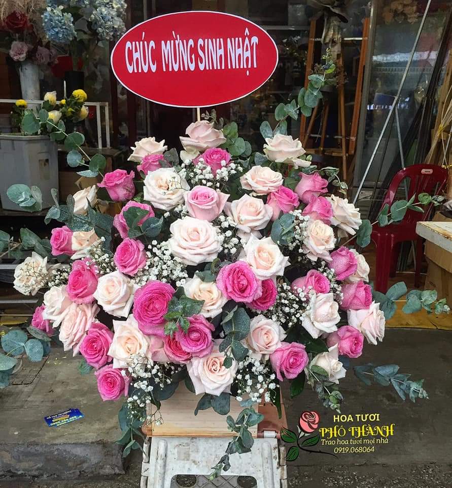 Giỏ hoa khai trương thịnh vượng- Cửa hàng hoa tươi Hoa Phố Thành uy tín Rạch Giá Kiên GIang