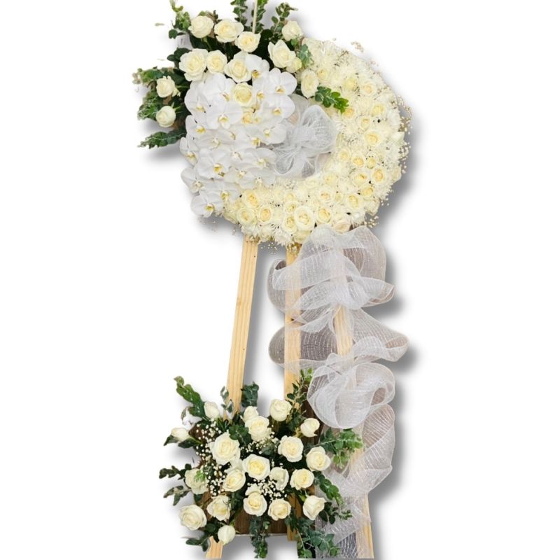 Mẫu hoa viến đám tang đẹp sang trọng tại Shop hoa tươi Phường An Hòa Rạch Giá Kiên Giang. Hoa tươi Phố Thành sẽ giúp bạn chia sẻ nỗi tiếc thương đến người đã ra đi.