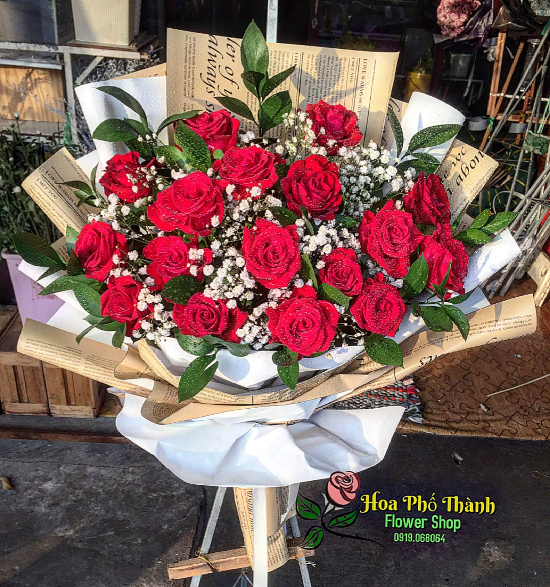 Bó hoa đẹp hồng đỏ tặng người yêu ngày sinh nhật tại hoa tươi phố thành rạch giá kiên giang