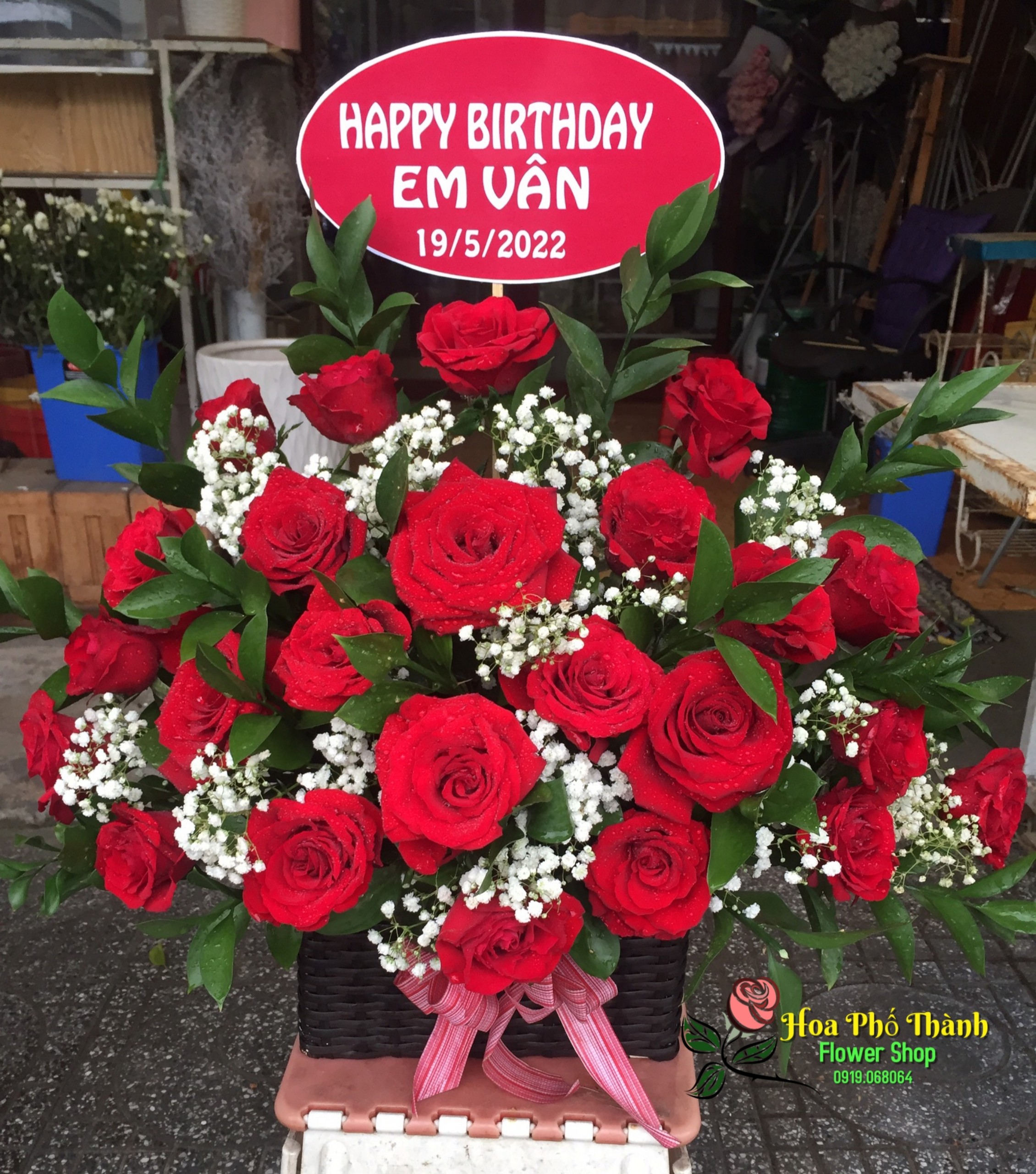 Bó hoa đẹp chúc mừng sinh nhật hoa hồng đỏ