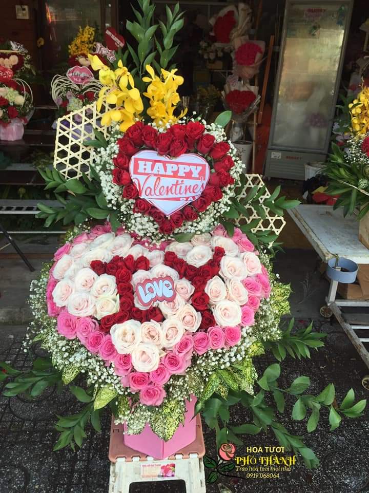 Mẫu hoa trái tim tặng người yêu, tặng bạn gái, tặng vợ tại Shop hoa tươi phường an hòa Rạch Giá Kiên Giang