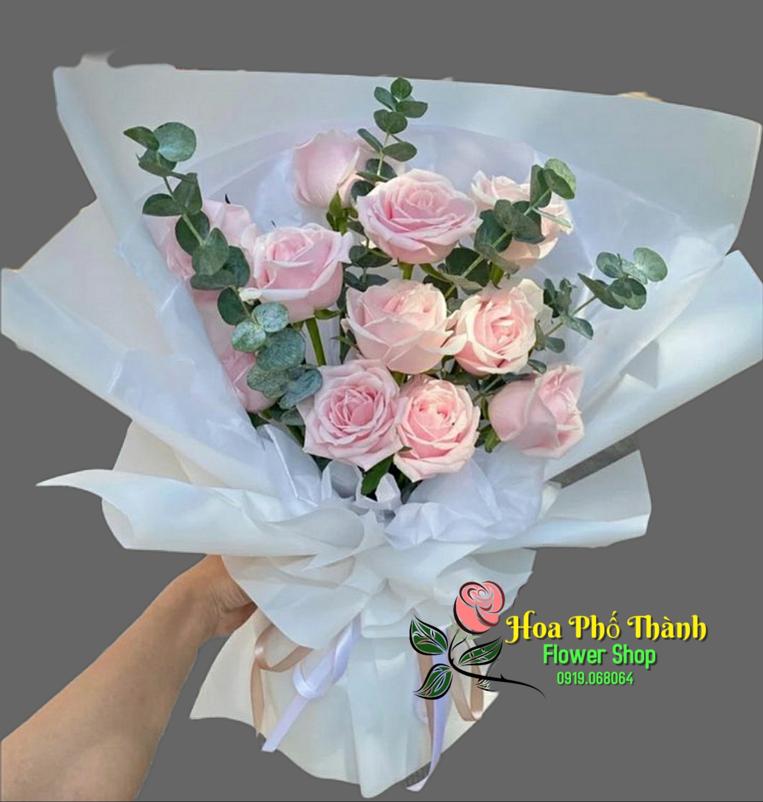 Bó hoa nhũ hình trái tim giấy đen - Hoa Sáp Hà Nội - Huyền Flower